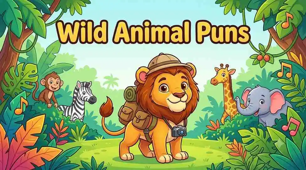 Funny wild animals scene