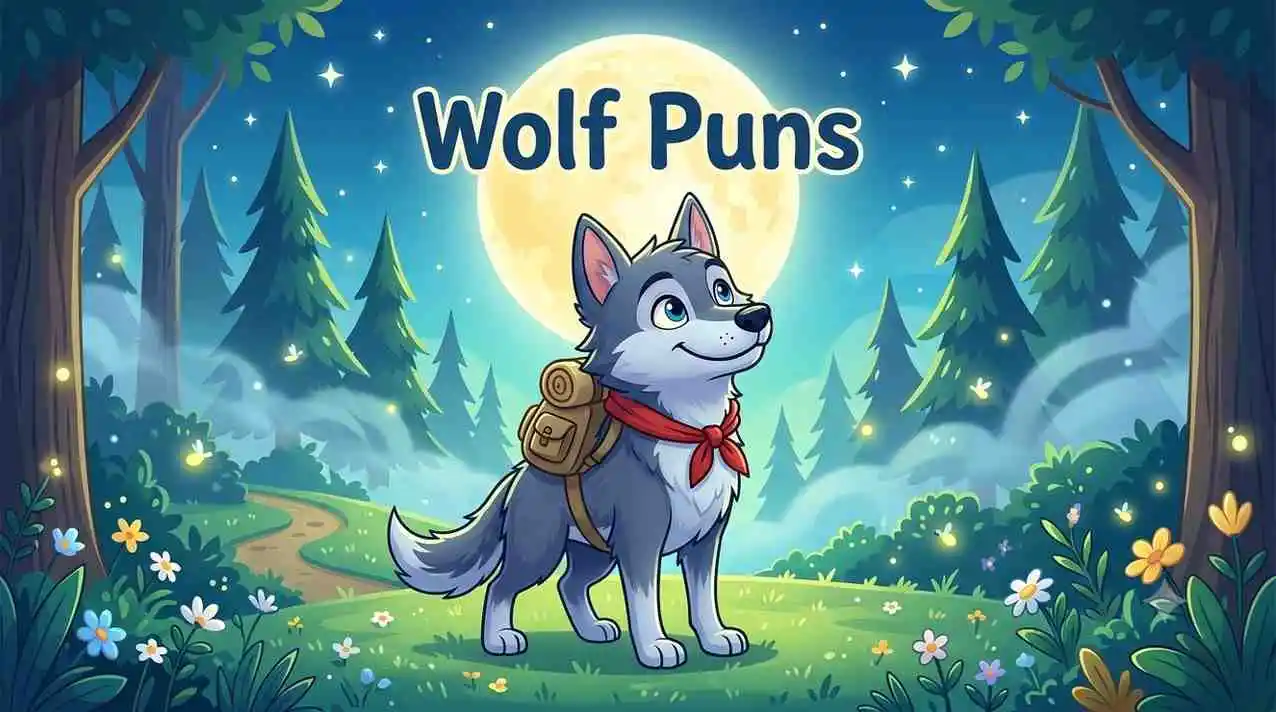 Cute wolf forest