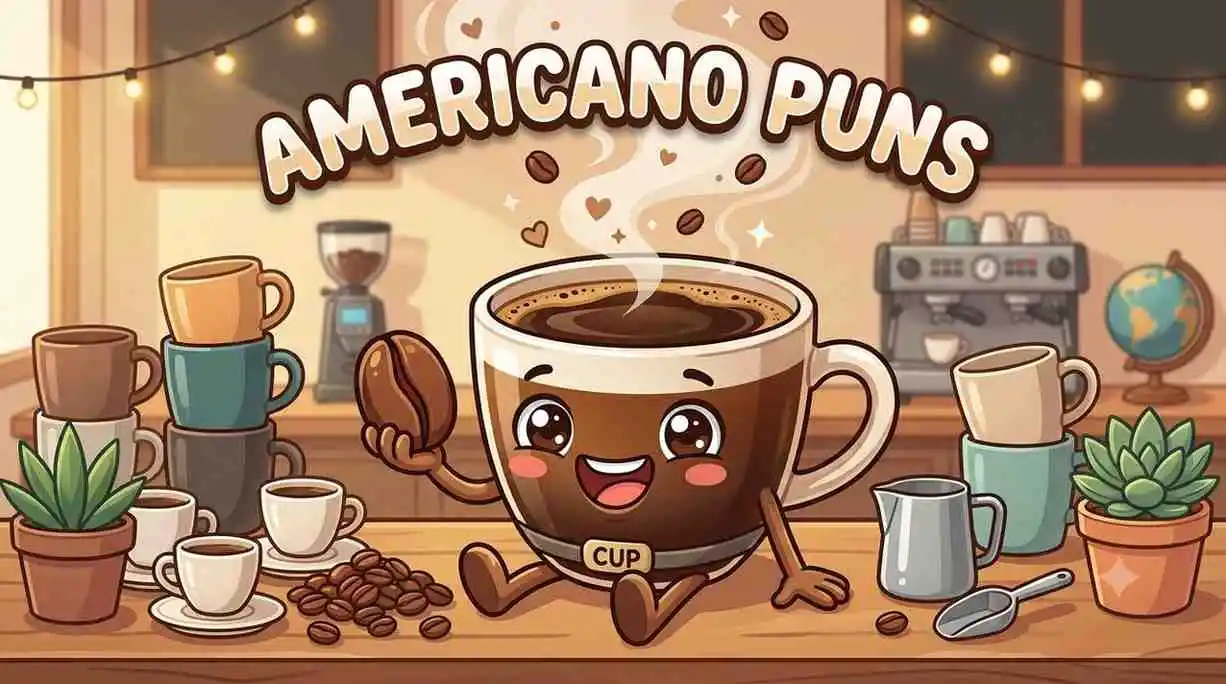 Cute Americano coffee mascot