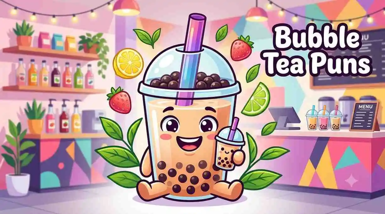 Cute bubble tea mascot character
