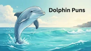 Funny dolphin jumping through waves