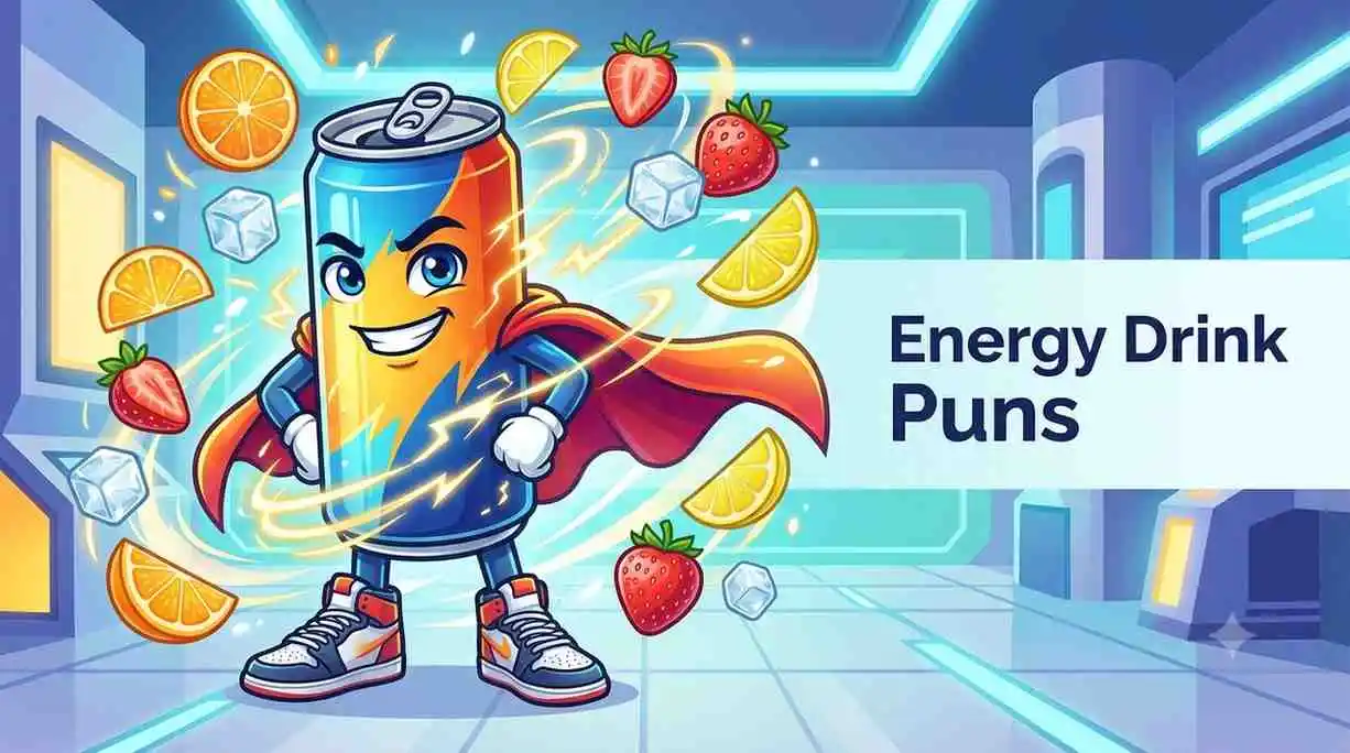 Funny energy drink mascot