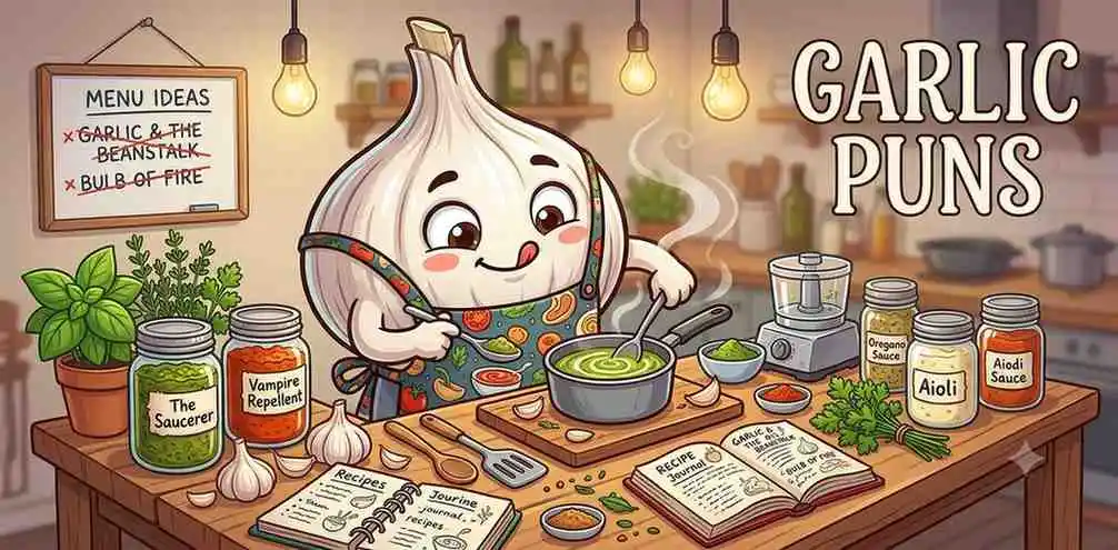 Garlic chef making sauce