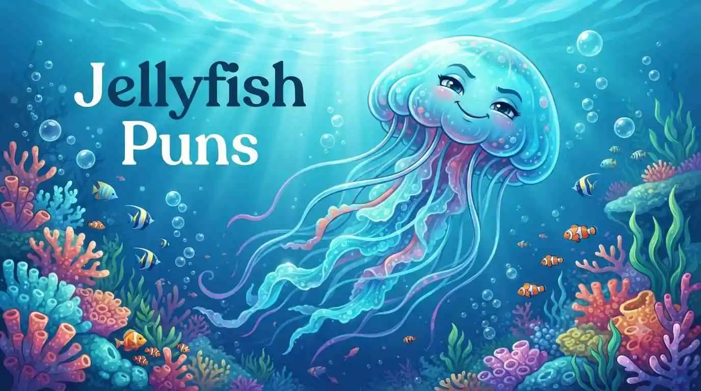 Funny jellyfish floating underwater