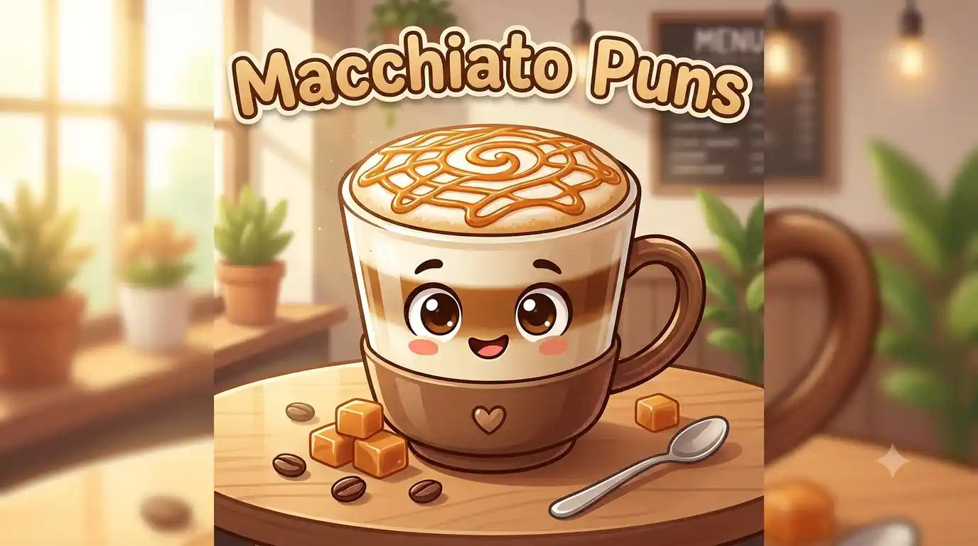 Cute macchiato cup mascot