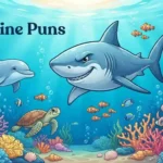 Funny marine animals making waves