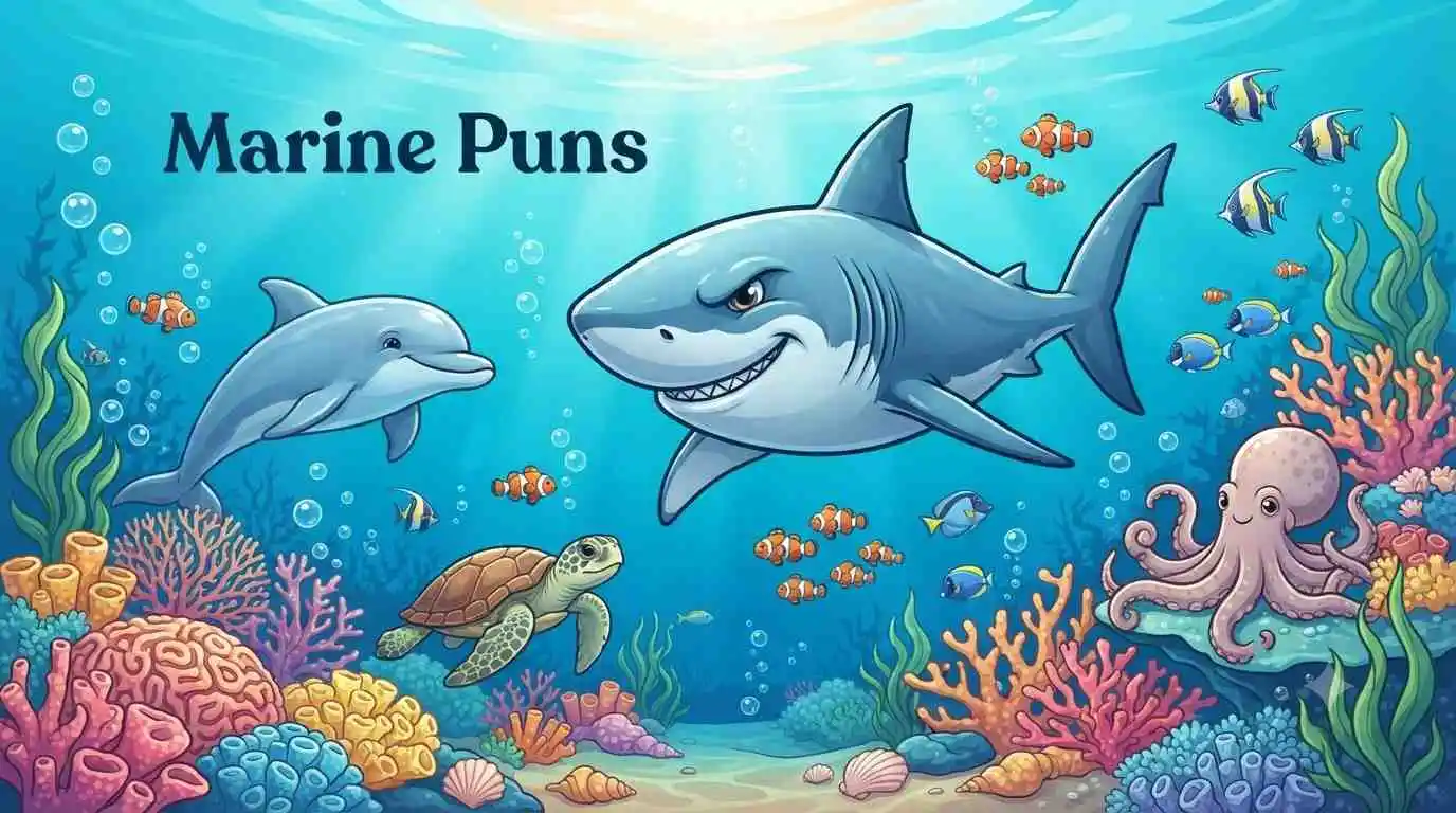 Funny marine animals making waves