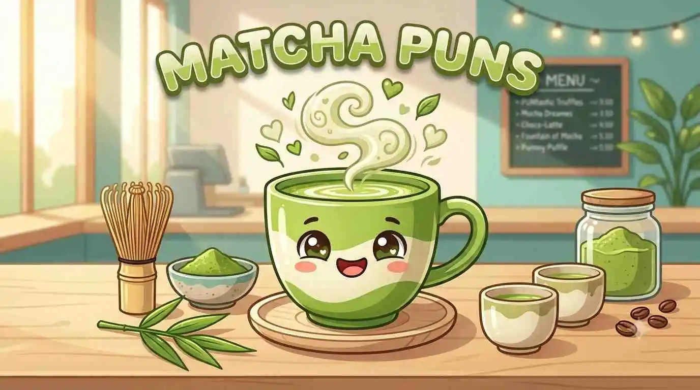 Cute matcha cup mascot