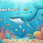 Colorful ocean scene with playful sea life