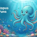 Funny octopus underwater with tentacles
