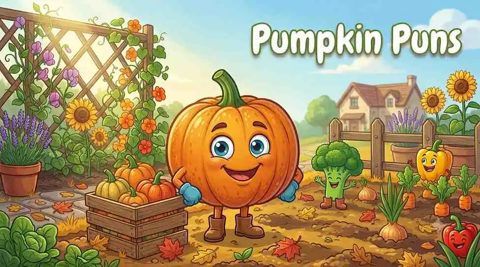 Happy pumpkin mascot