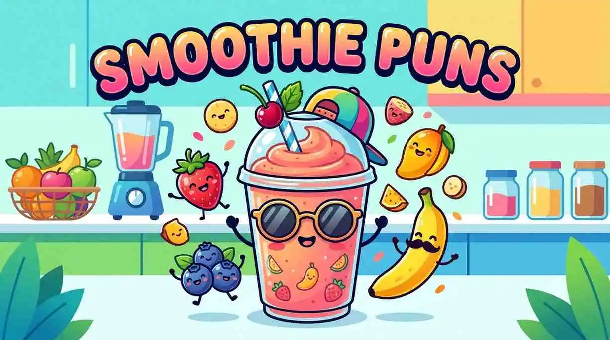 Funny smoothie characters together