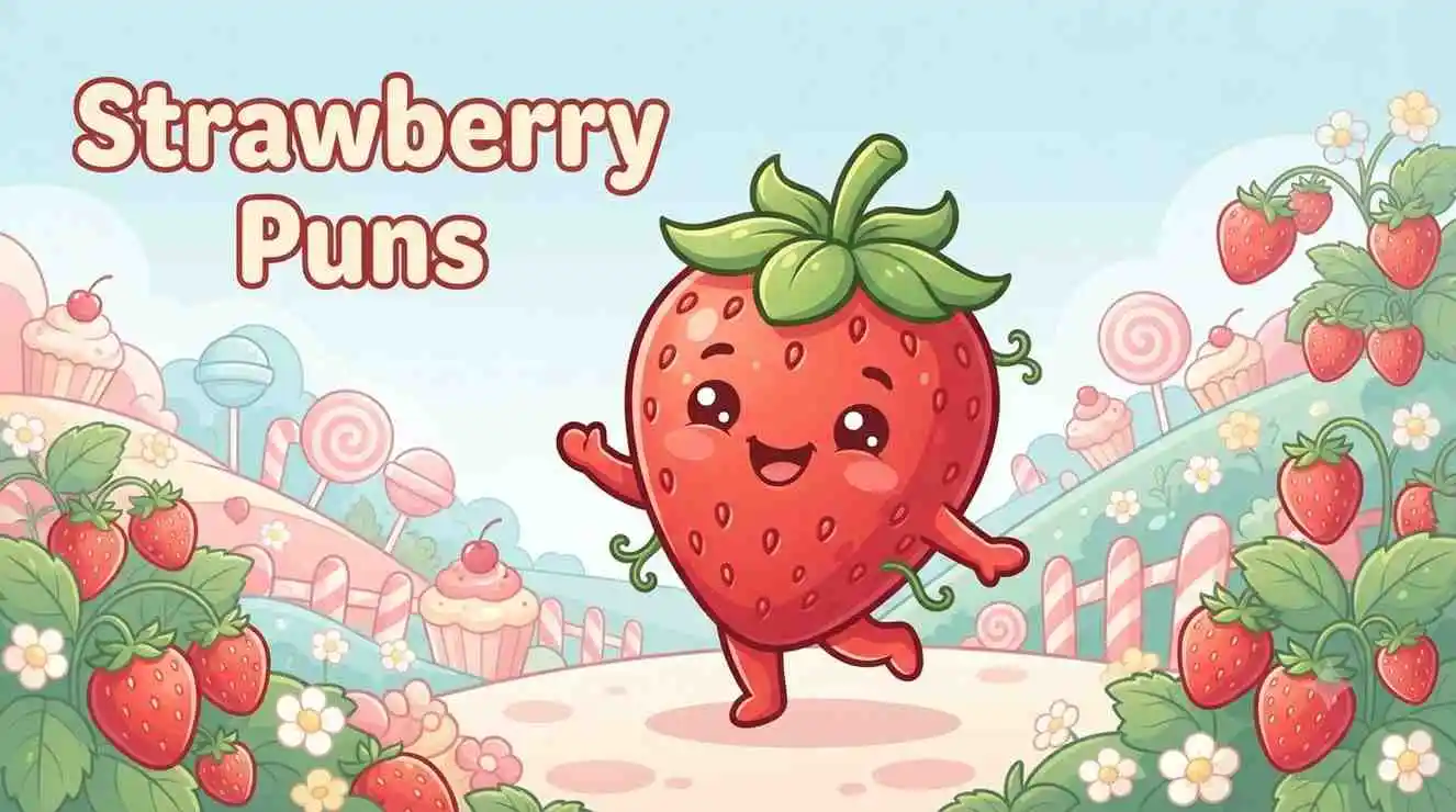 Cute strawberry character with playful design