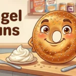 Funny bagel with cream cheese