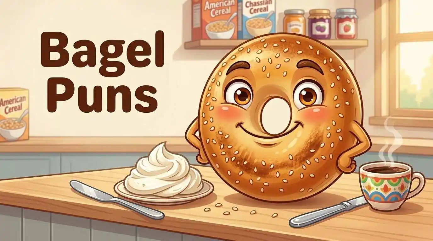 Funny bagel with cream cheese