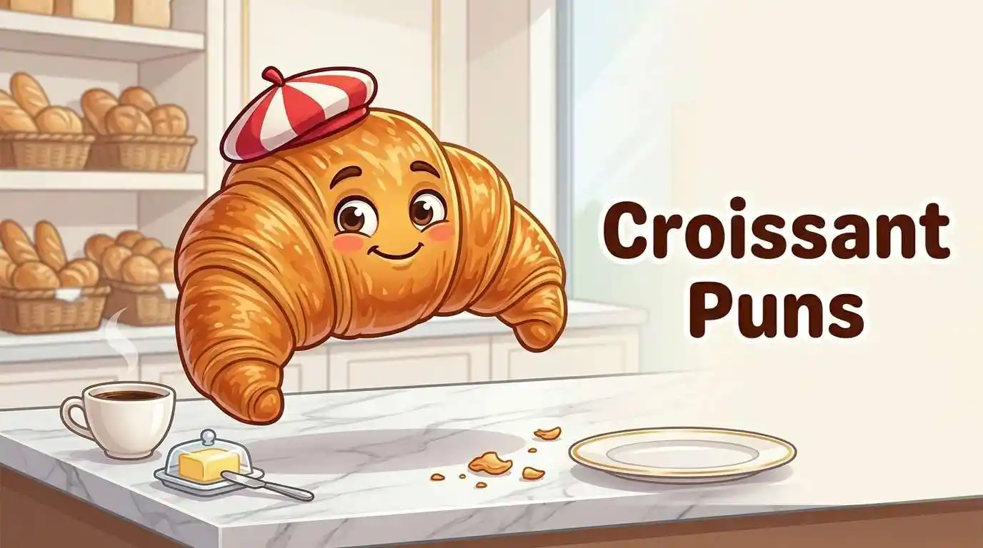 Funny croissant smiling