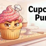 Funny cupcake character