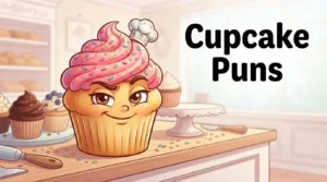 Funny cupcake character