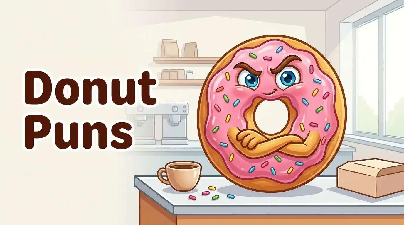 Funny donut with sprinkles