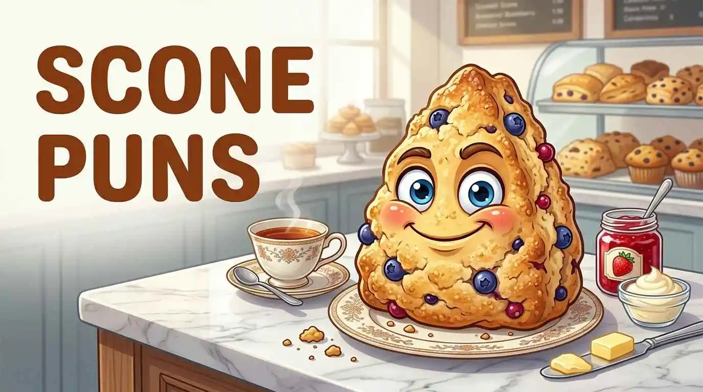 Funny scone smiling